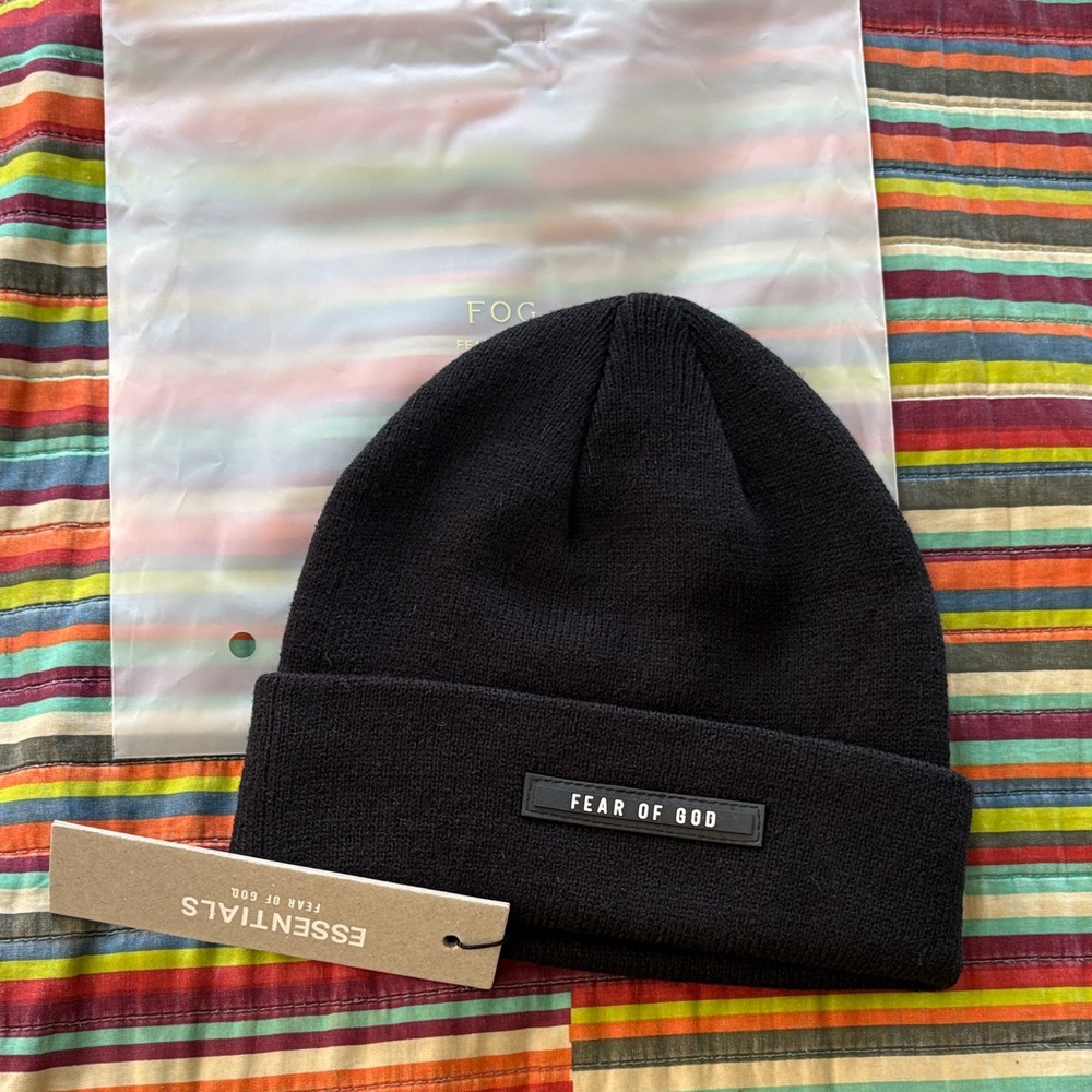 Fear of God Black Knit Cuffed Beanie new with tags in bag